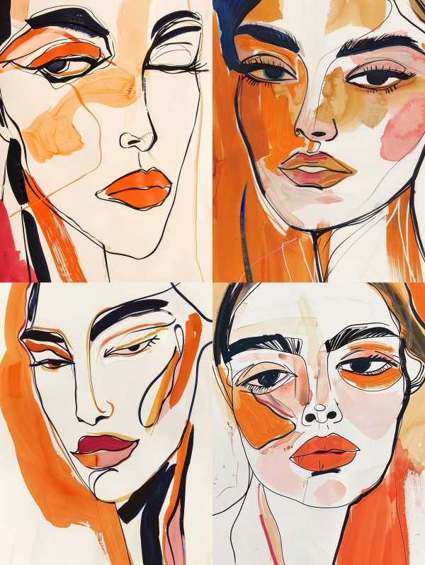 Abstract Modernist Female Portraits