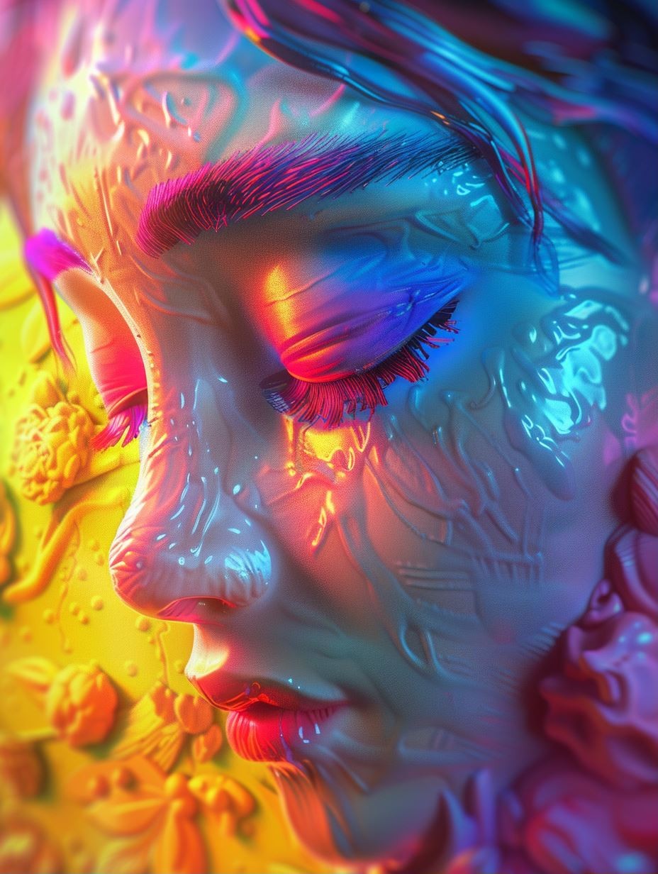Neon Ethereal Liquid Portrait