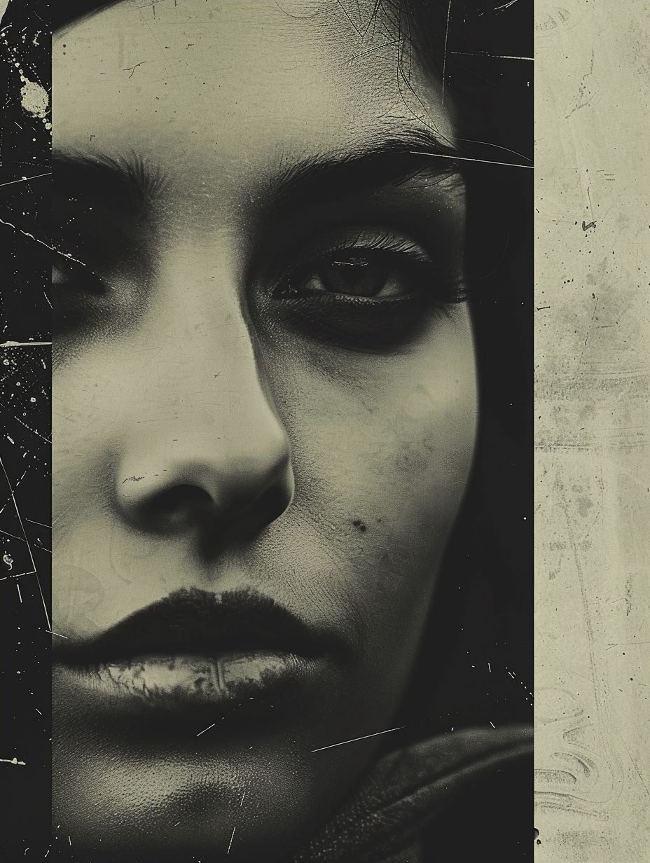 Fragmented Noir Beauty Portrait - Image 4