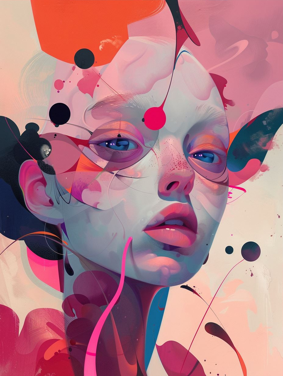 Surrealist Neon Dream Portraits - Image 3