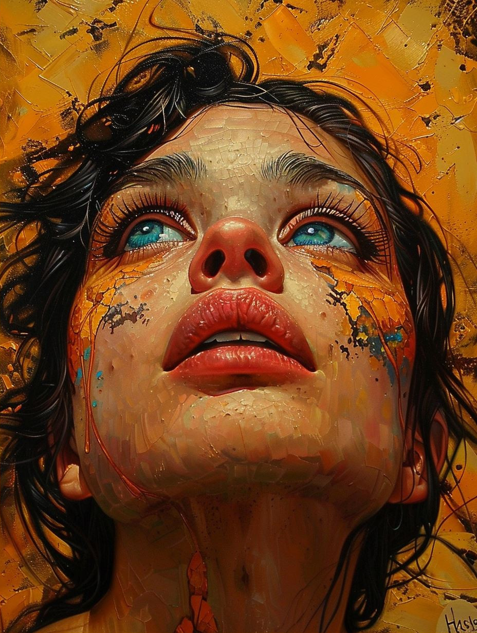 Radiant Amber Portrait Study - Image 2