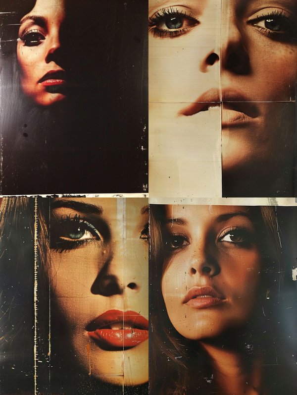 Vintage Cinematic Collage Portraits