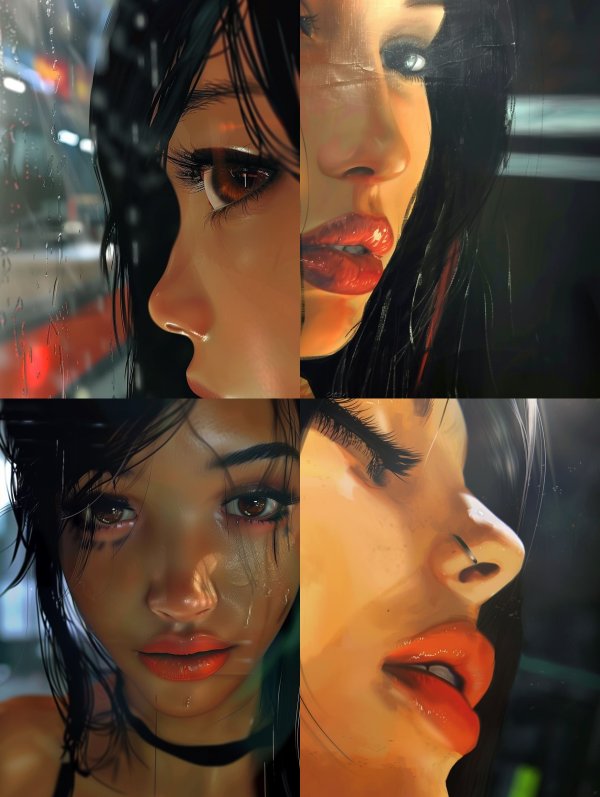 Neon Rain Reflections