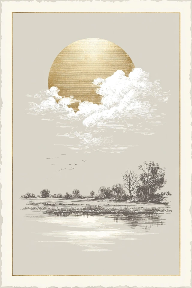 Vintage Gilded Etching - Image 2