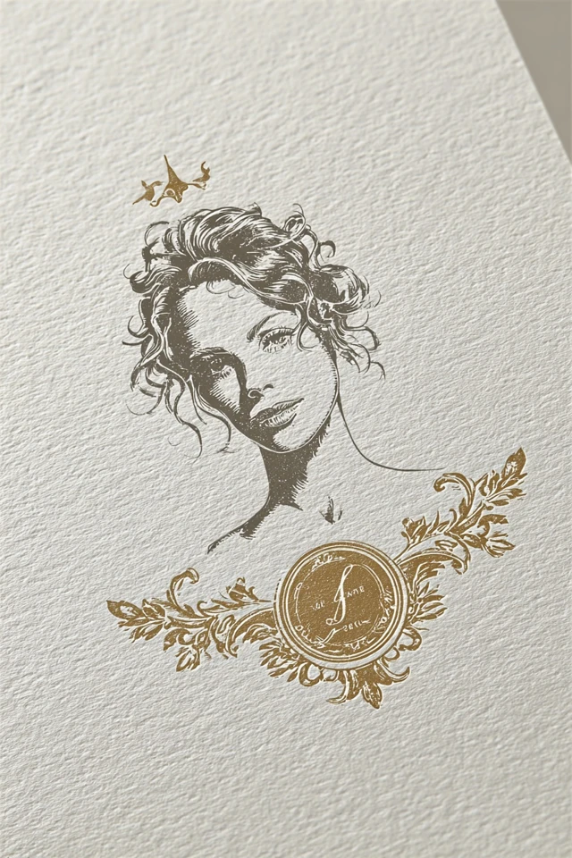 Vintage Gilded Etching - Image 1