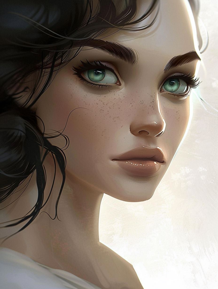 Rustic Maiden in Cream Headscarf - Image 3