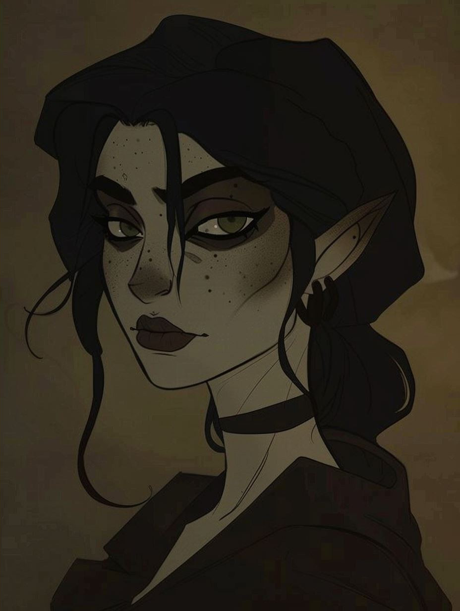 Melancholy Gaze in Sepia - Image 2