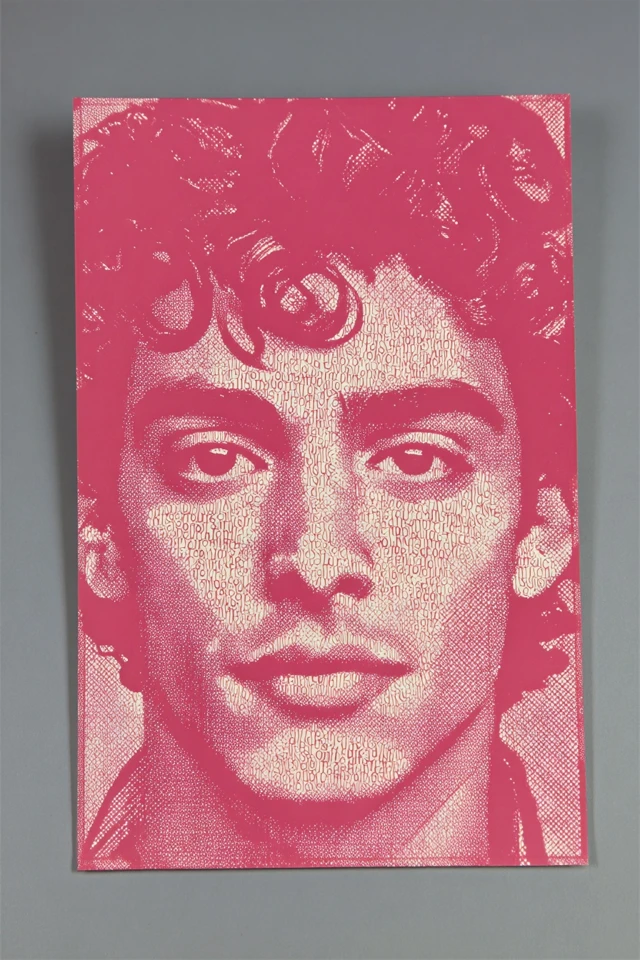 Magenta Textural Portrait - Image 1