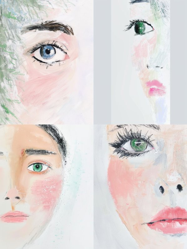 Gaze of Many Colors Mixed Media Study