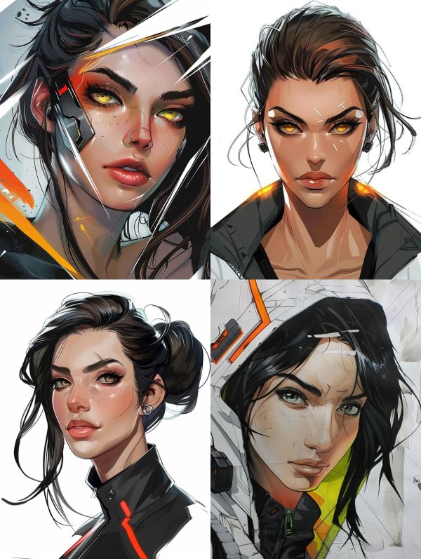 Cyberpunk Digital Portrait Study