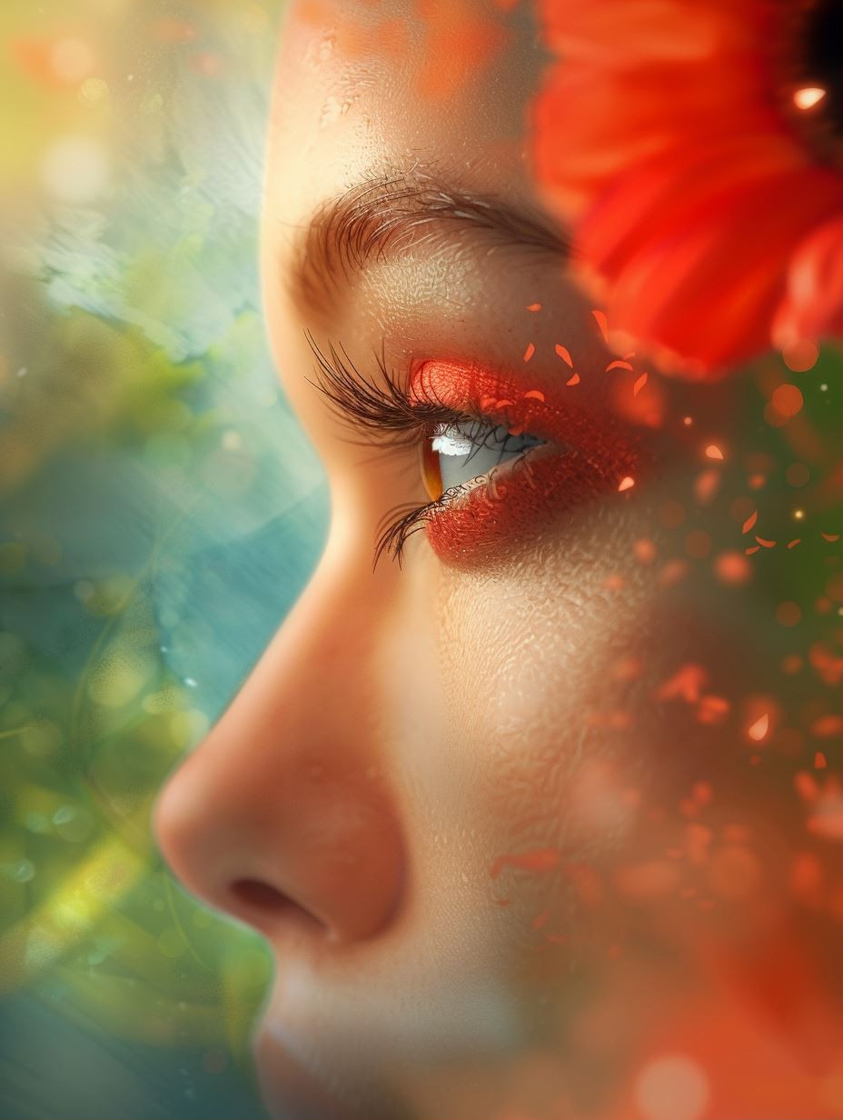 Floral Gaze in Ethereal Light - Image 1