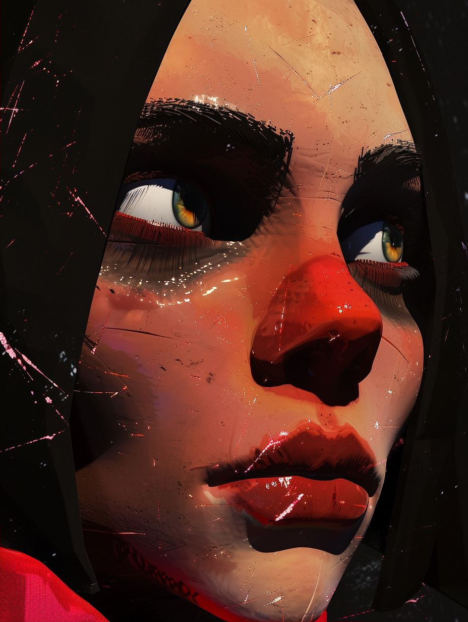 Haunting Gaze of Crimson Shadows - Image 2