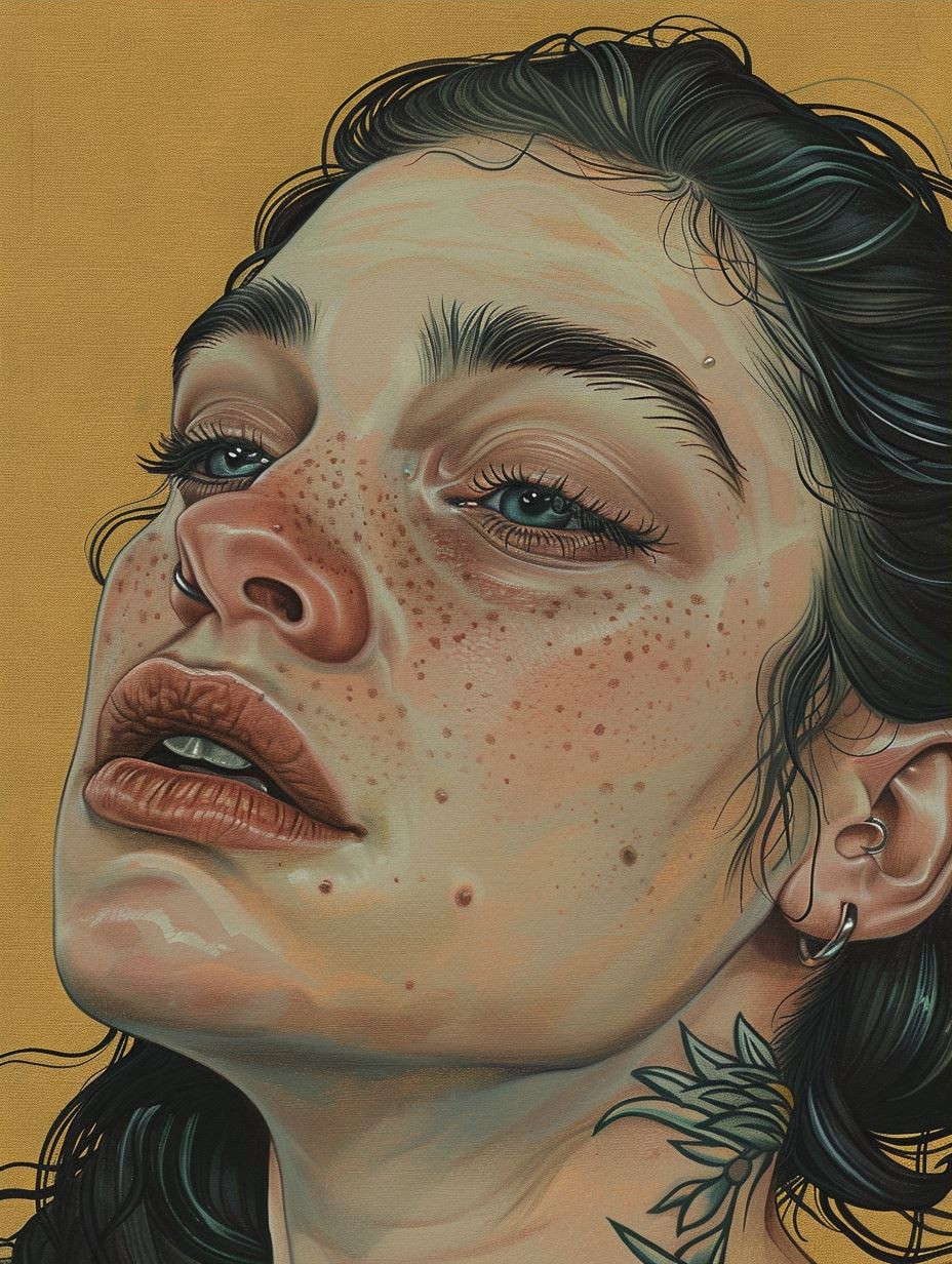 Floral Freckles: A Digital Portrait Study - Image 3