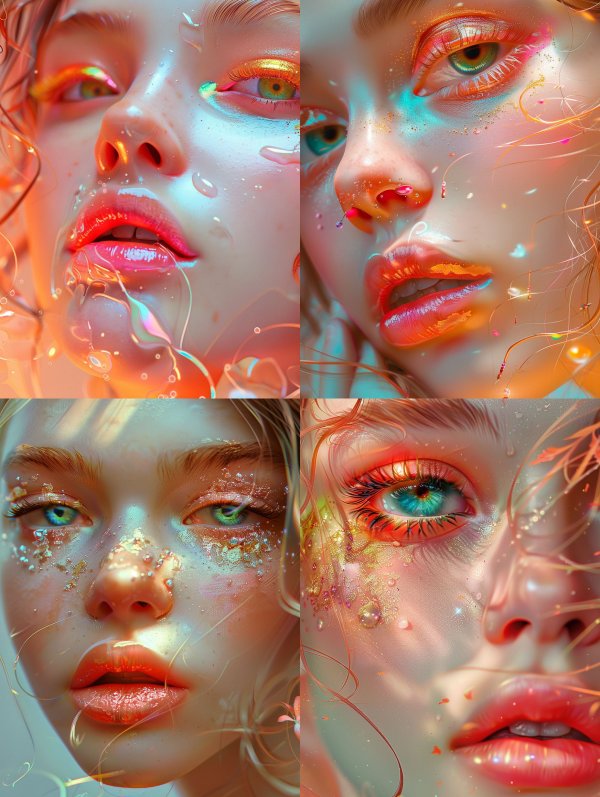 Ethereal Liquid Glass Portraits