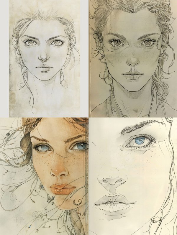 Ethereal Graphite Portrait Studies