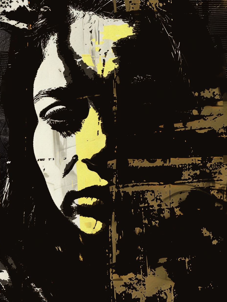 Shadowed Gaze in Gritty Ink - Image 4