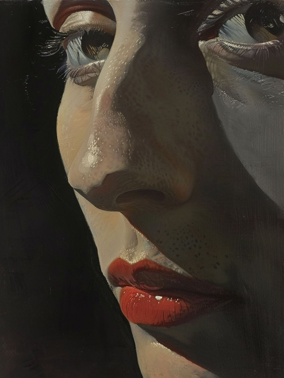 Crimson Lips in Deep Shadow - Image 2
