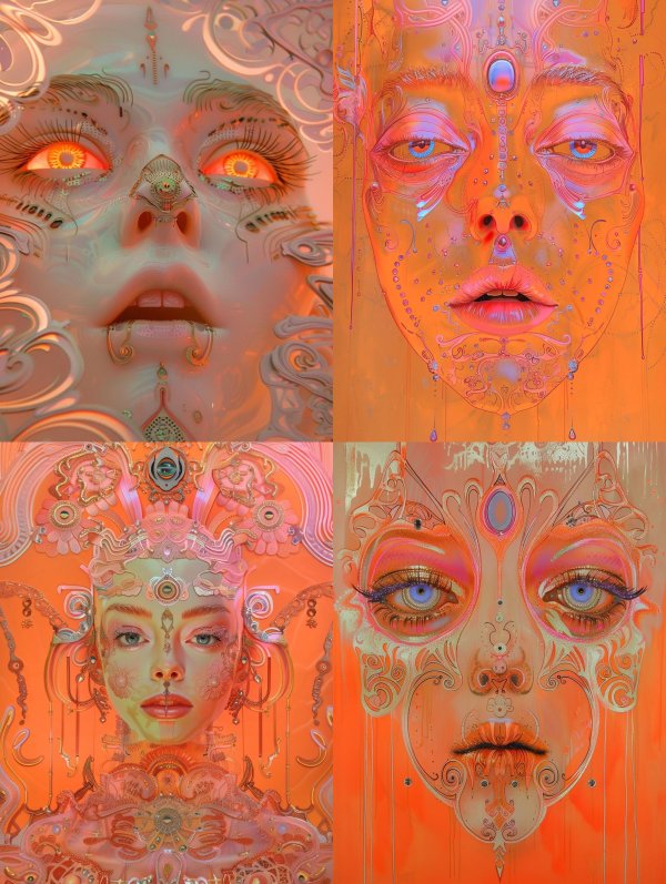 Ethereal Neon Surrealist Portraits