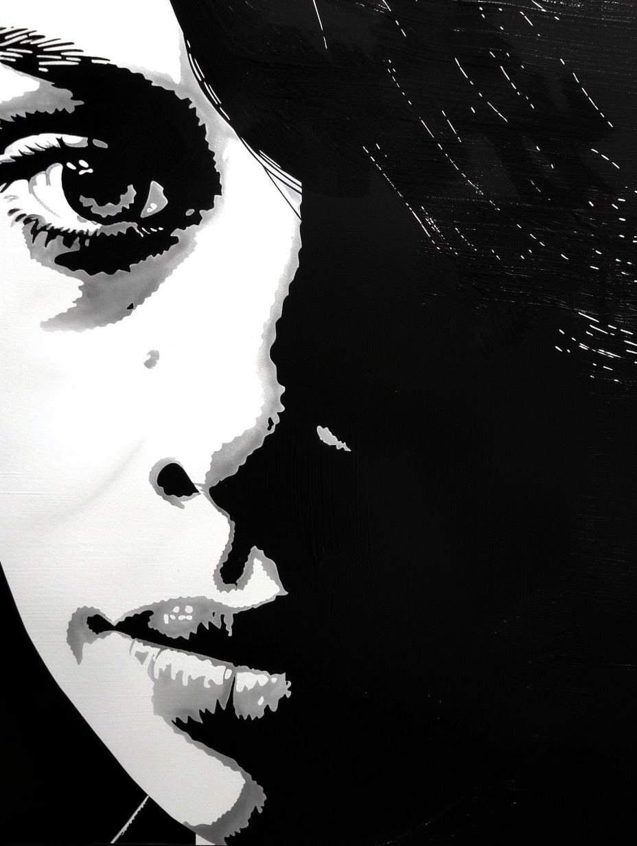Dramatic Monochrome Shadow Portrait - Image 4