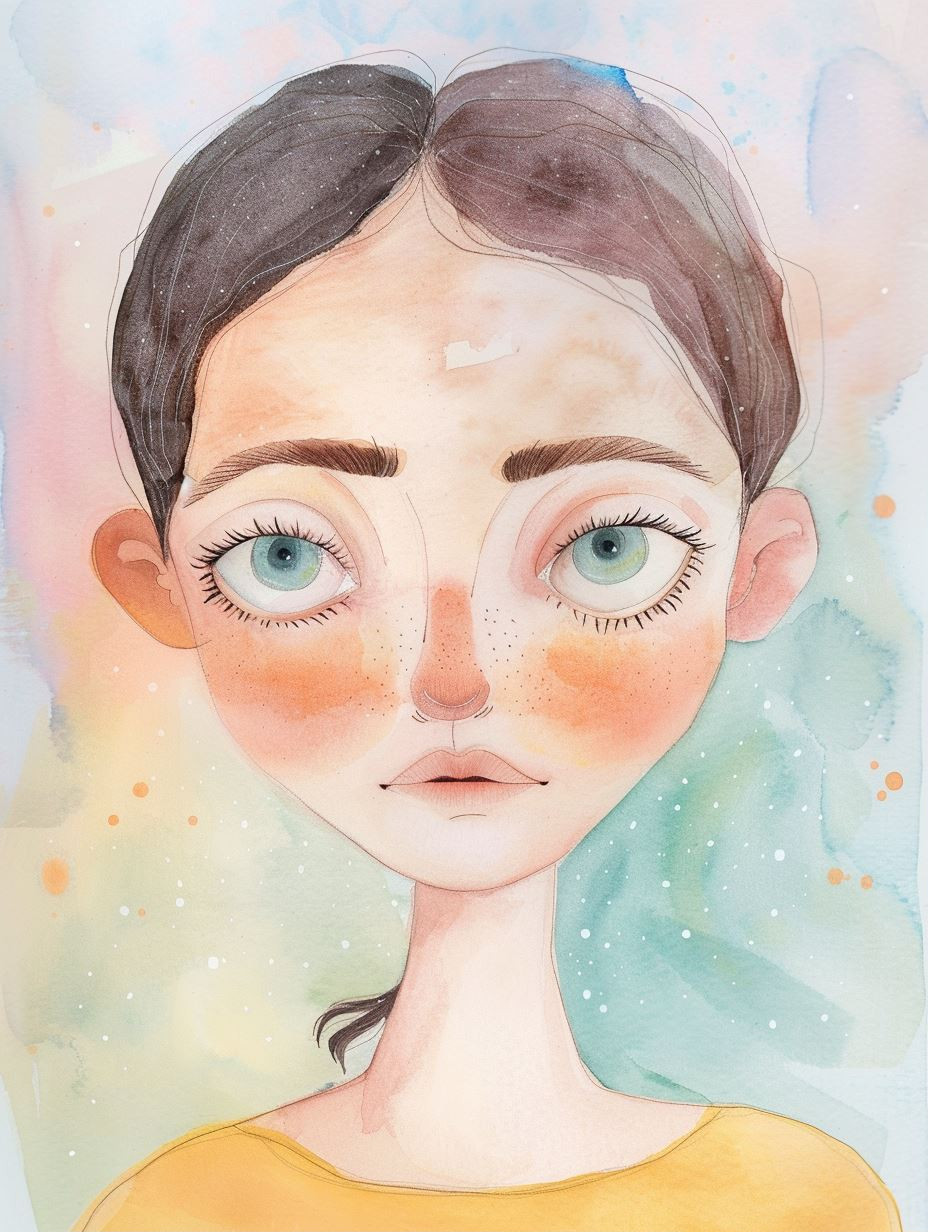 Dreamy Watercolor Portraits of Ethereal Girls - Image 1
