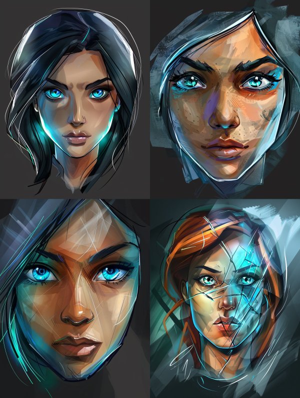 Neon Visions: Digital Portrait Studies