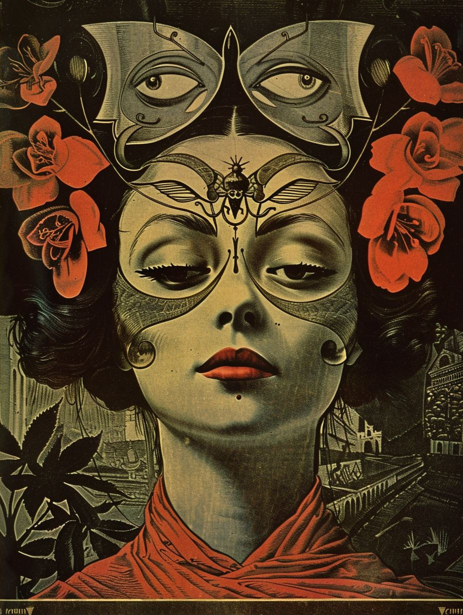 Crimson Gaze Vintage Noir - Image 2