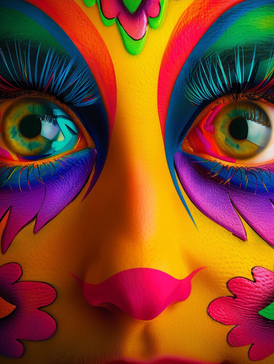 Psychedelic Floral Portrait Vision - Image 3