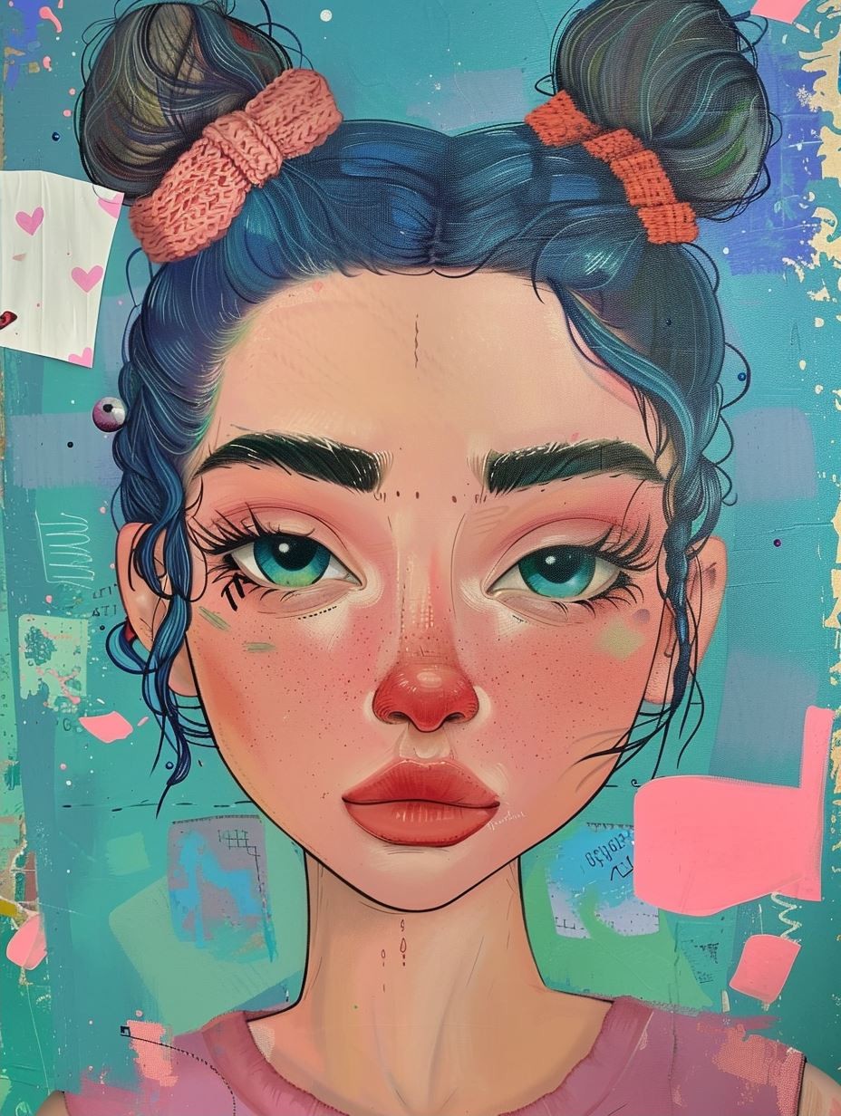 Vibrant Digital Portraits of Stylized Girls - Image 2