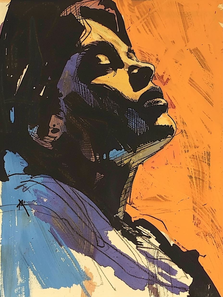 Vibrant Shadow Portrait - Image 1