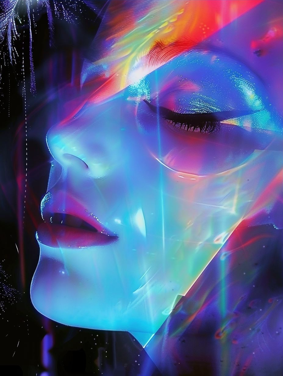 Neon Cybernetic Dream Portrait - Image 3