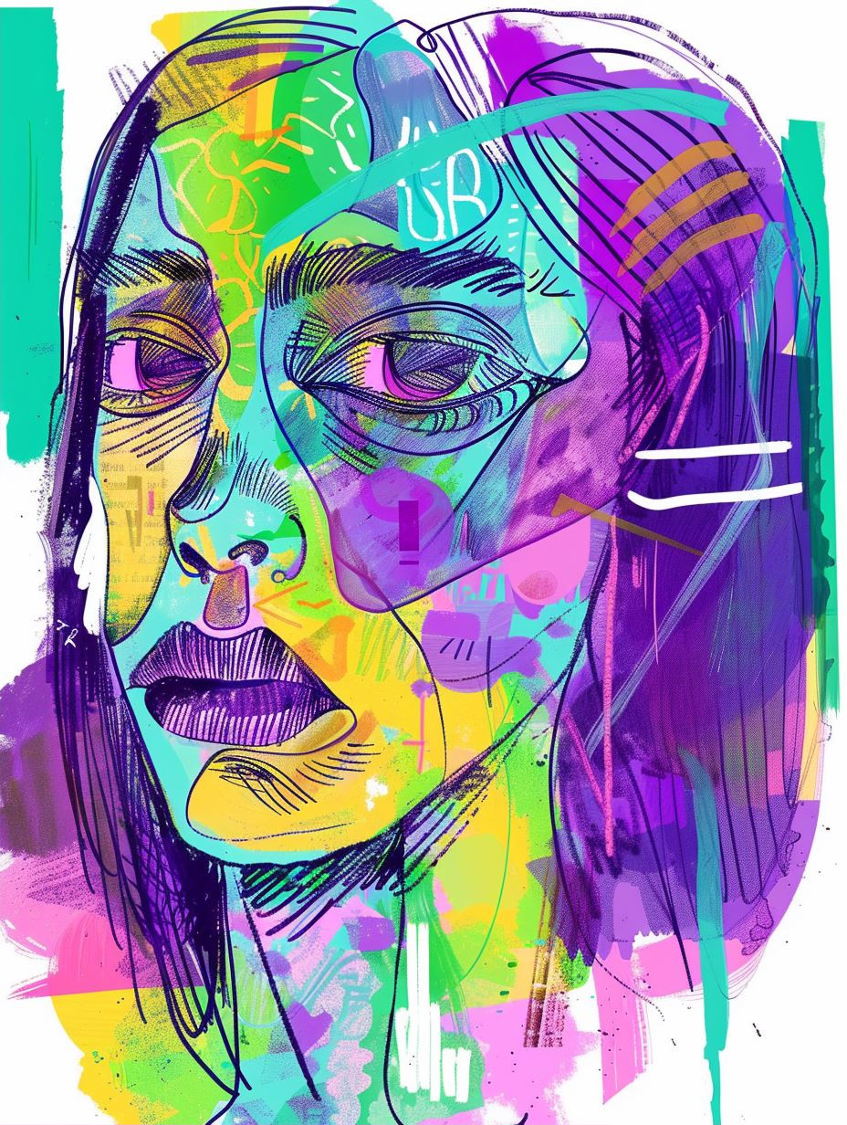 Prismatic Neon Portrait Study - Image 2