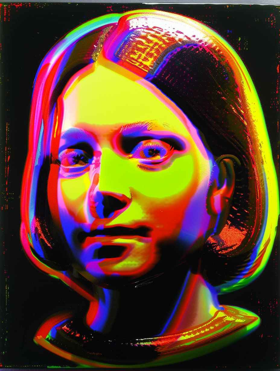 Neon Prism Portraiture Study - Image 1