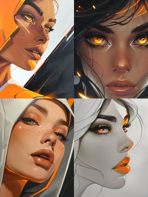 Amber Glow Cybernetic Portraits