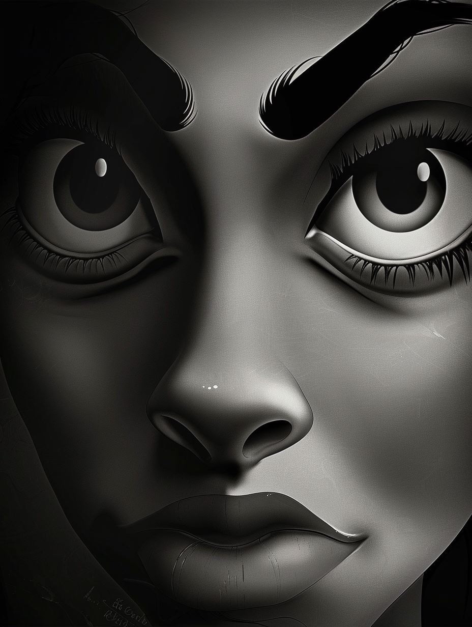 Crimson Glow Surrealist Portrait - Image 4