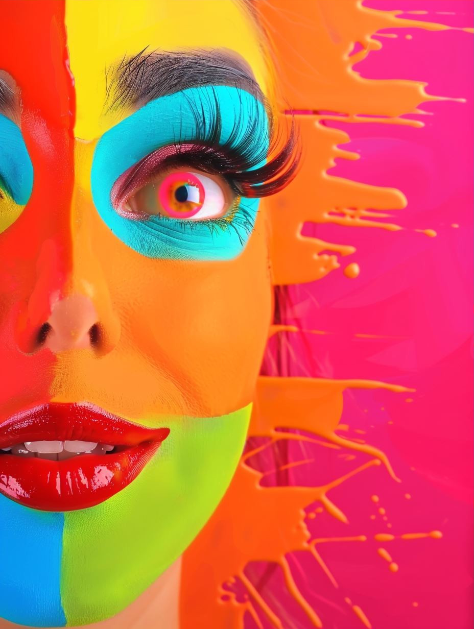 Vibrant Neon Tropical Beauty - Image 3