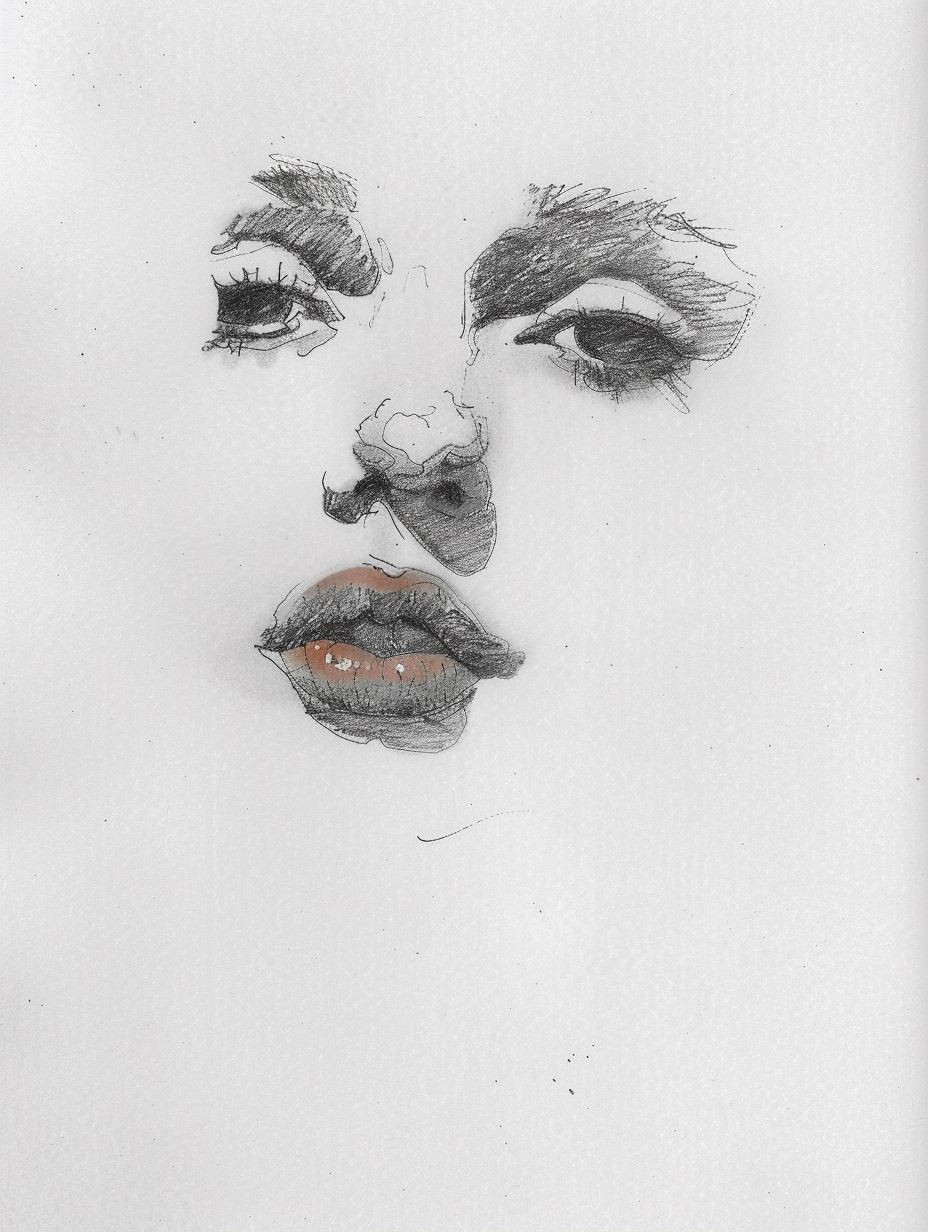 Fragmented Charcoal Portrait Study