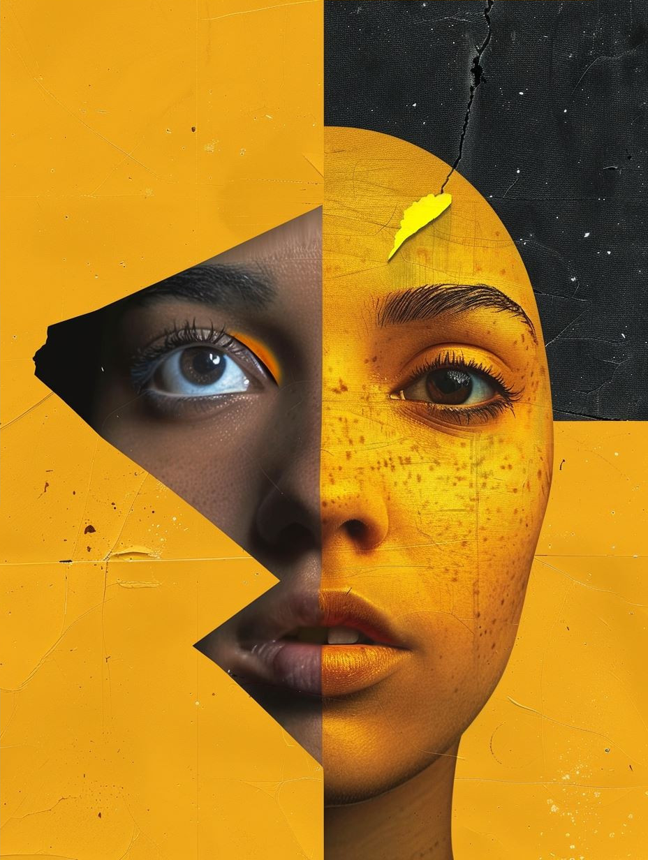 Torn Yellow Paper Portrait - Image 4