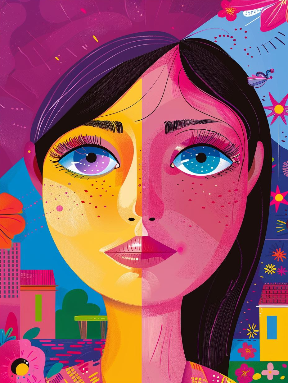 Vibrant Modern Portrait Art Study - Image 4