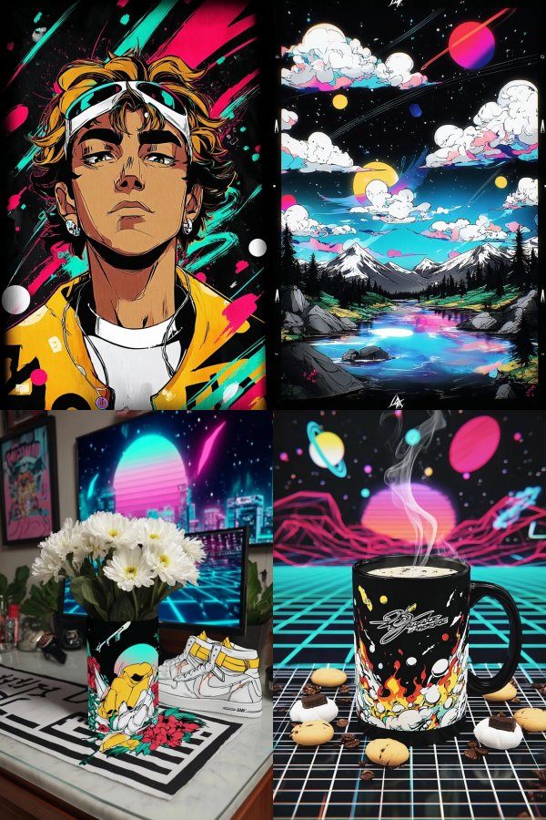 Neon Dreams: Vibrant Synthwave Art Collection