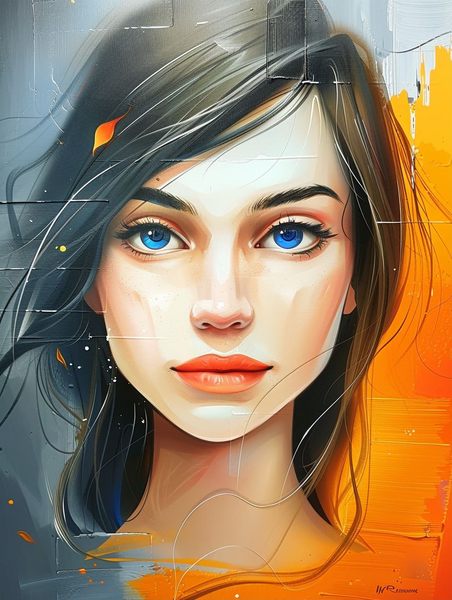 Ethereal Gazes in Warm Golden Hues - Image 1