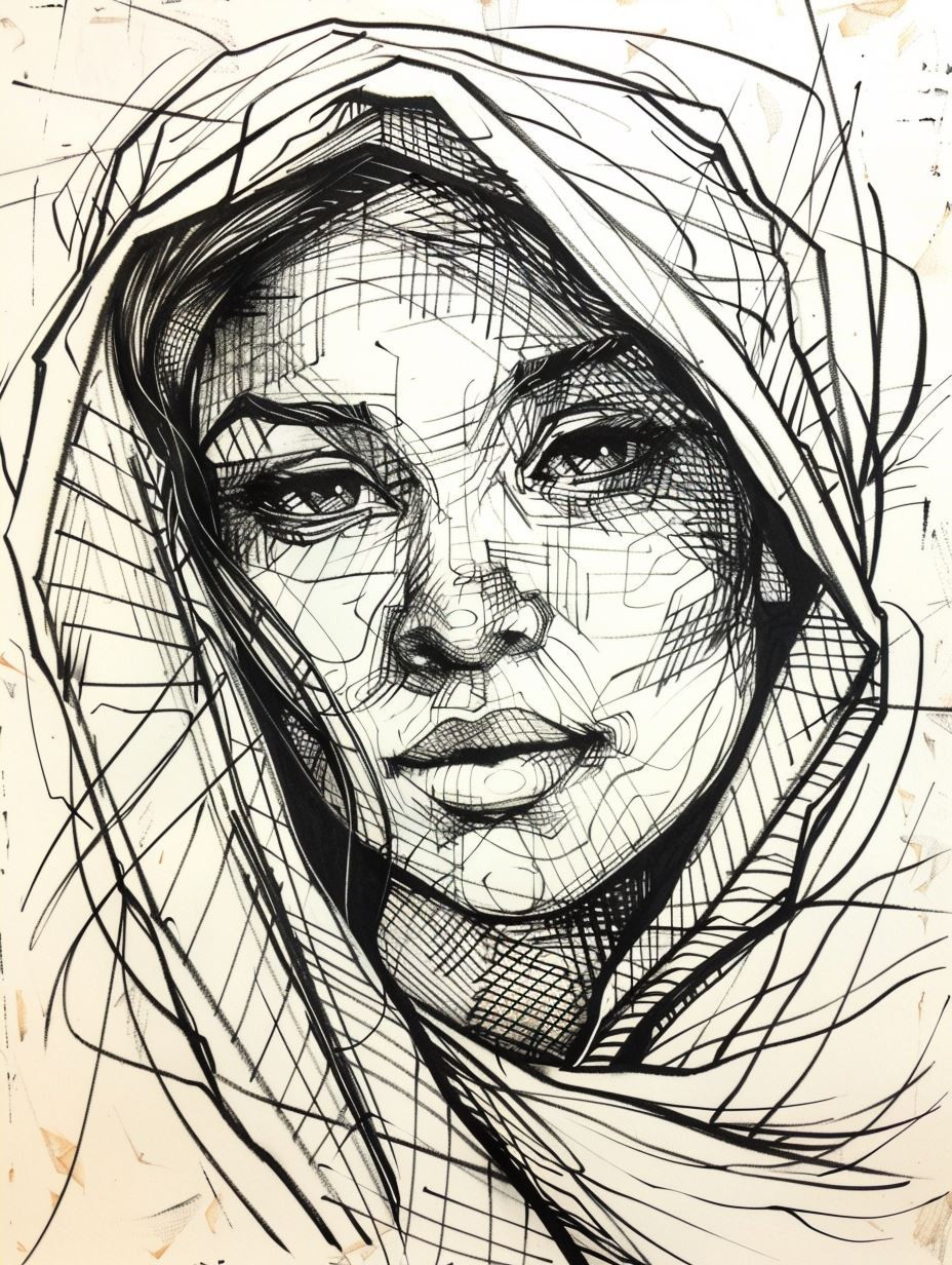 Fragmented Soul Ink Portrait - Image 4