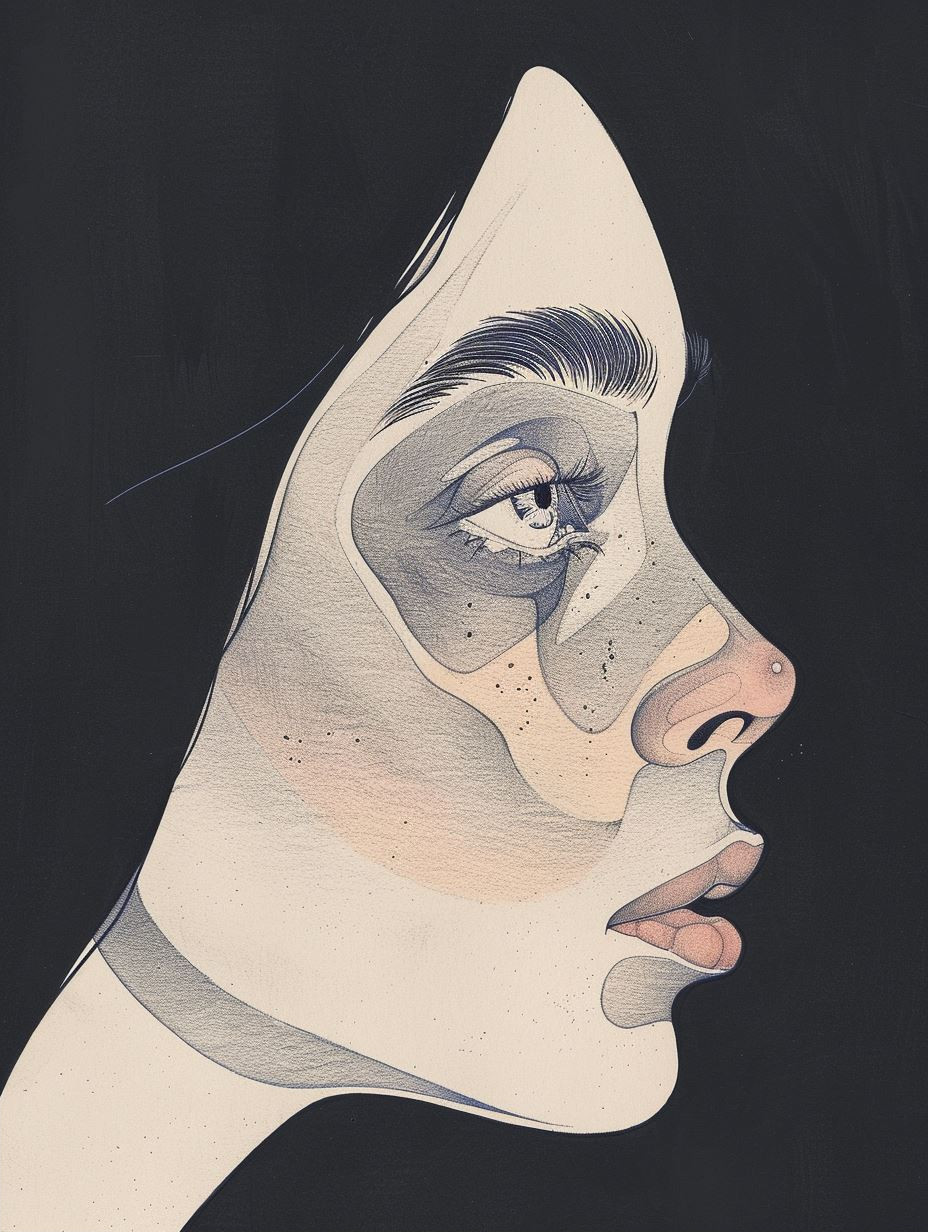 Ethereal Gaze in Muted Tones - Image 2