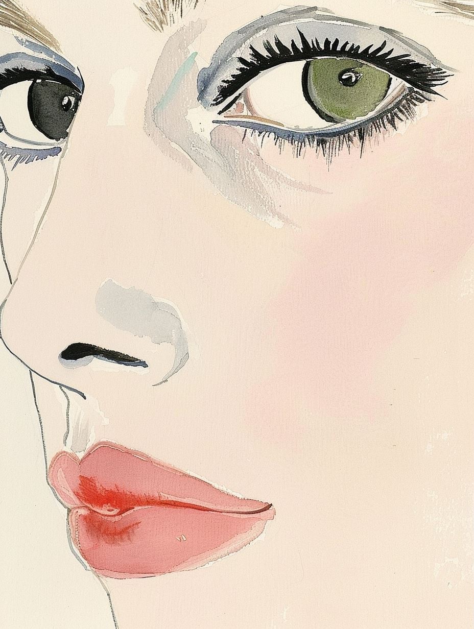 Gaze of Elegance: Watercolor Portraits - Image 3