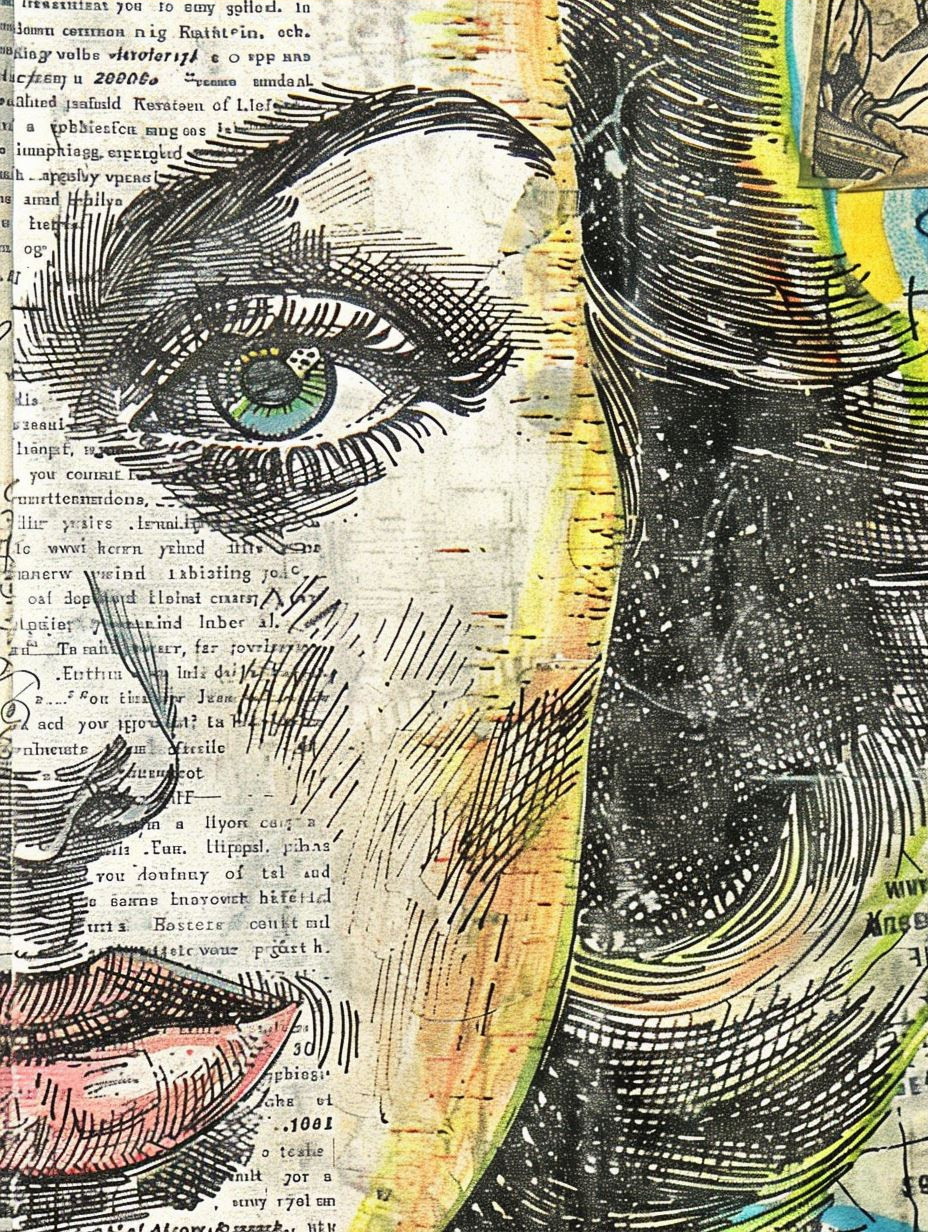 Ethereal Mixed Media Portraiture Study - Image 3