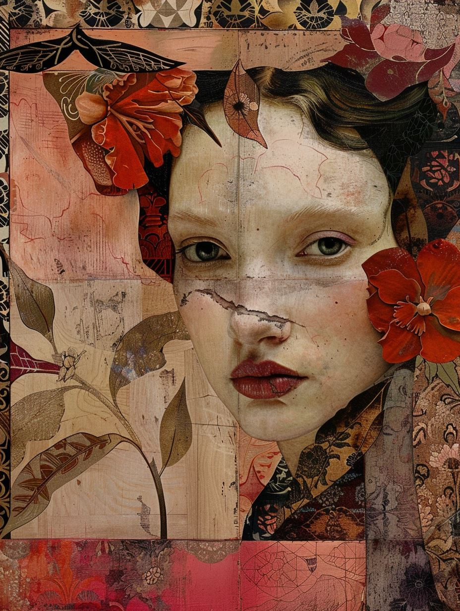 Vintage Surrealist Collage Portrait - Image 4