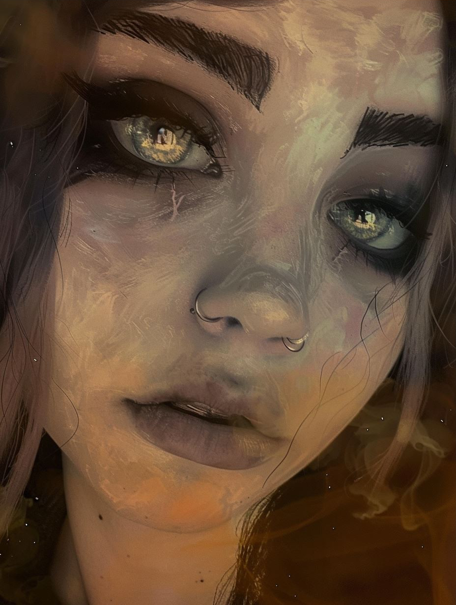 Ethereal Stardust Gaze Portrait - Image 3