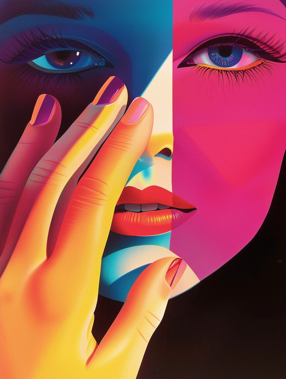 Neon Prism Portrait Collage - Image 2