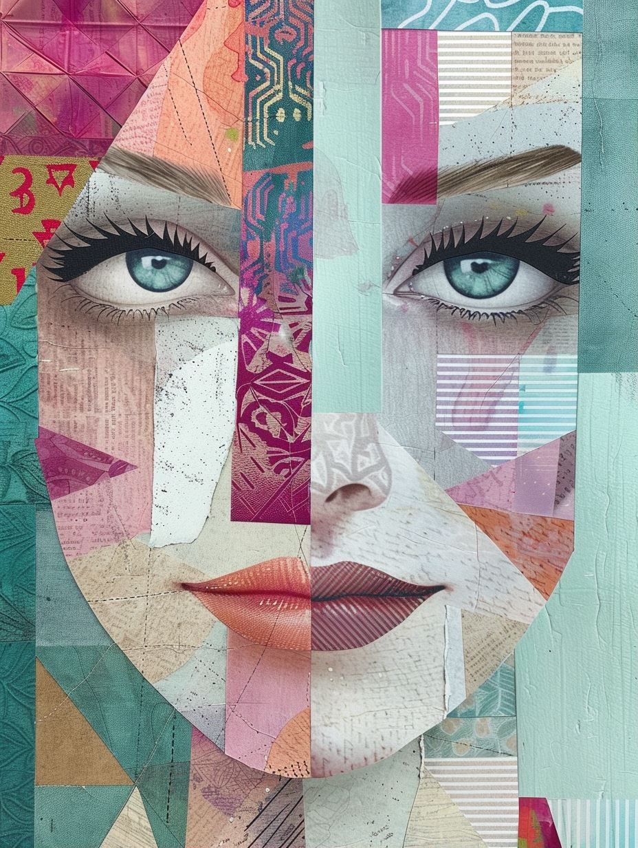 Fragmented Beauty: A Collage of Faces - Image 1
