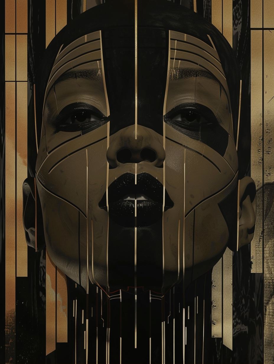 Cybernetic Gilded Android Portrait