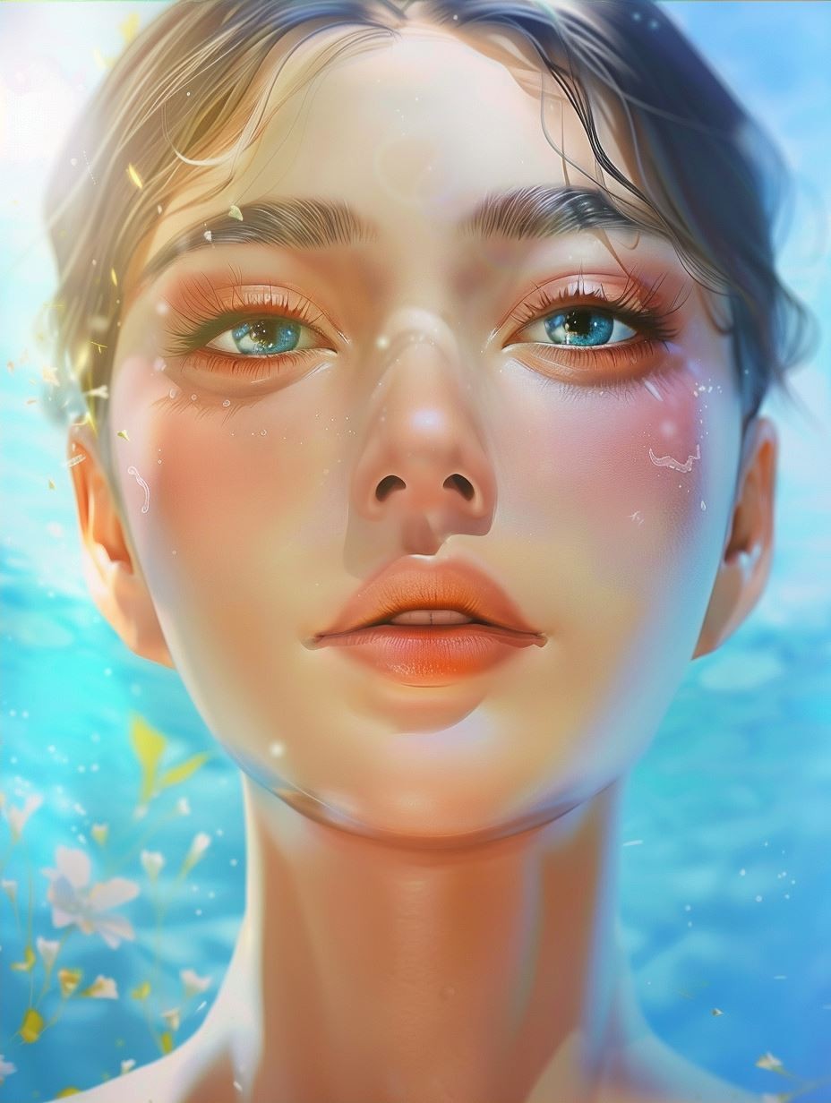 Ethereal Glow of Azure Eyes - Image 2